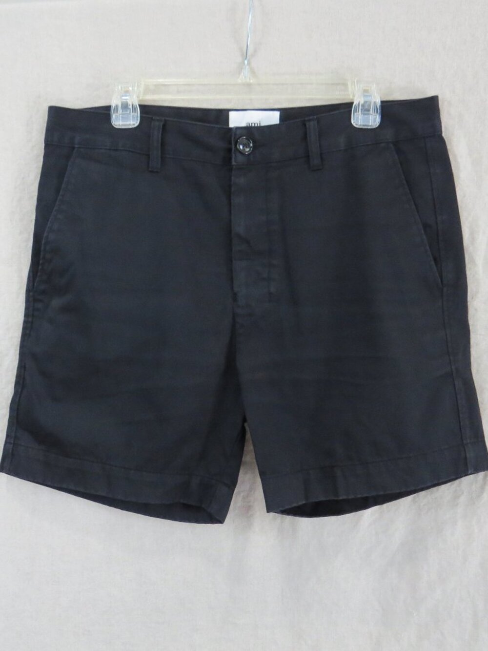 AMI Alexandre Mattiussi Cotton Shorts Men's SIZE XL 6" Inseam, Black